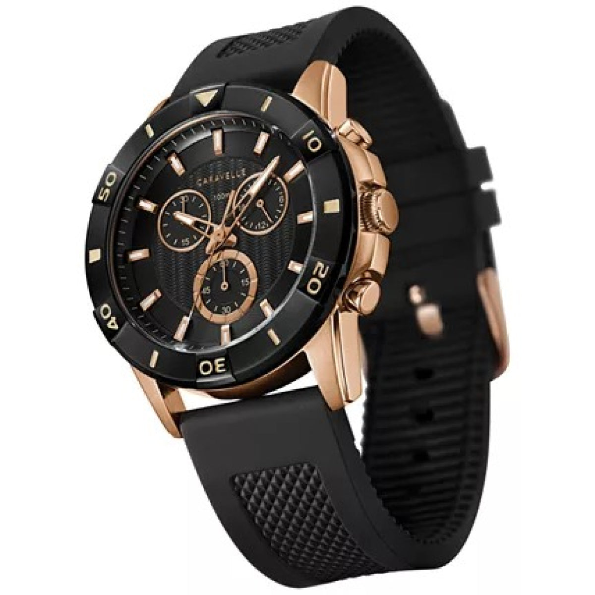 Men's Chronograph Black Strap Watch